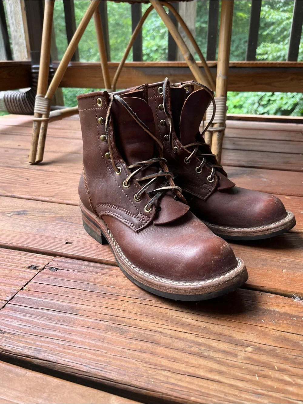 Nick's Handmade Lace Up Heritage Womens Size 8 Boots Brown All Smooth